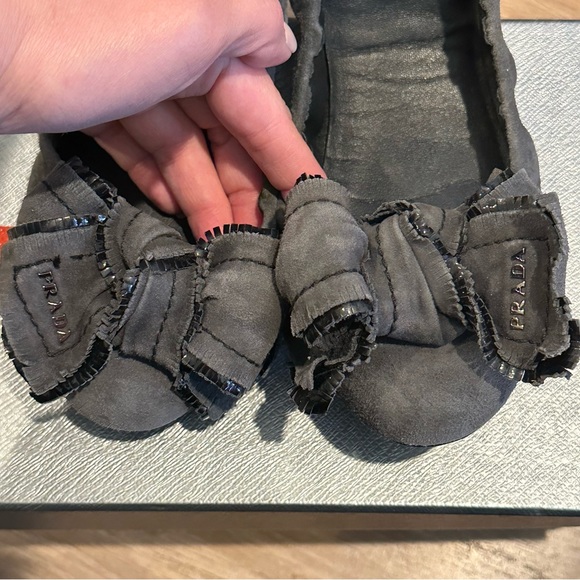 Prada Suede ballet flats with Bow size 37 1/2 - Picture 9 of 15